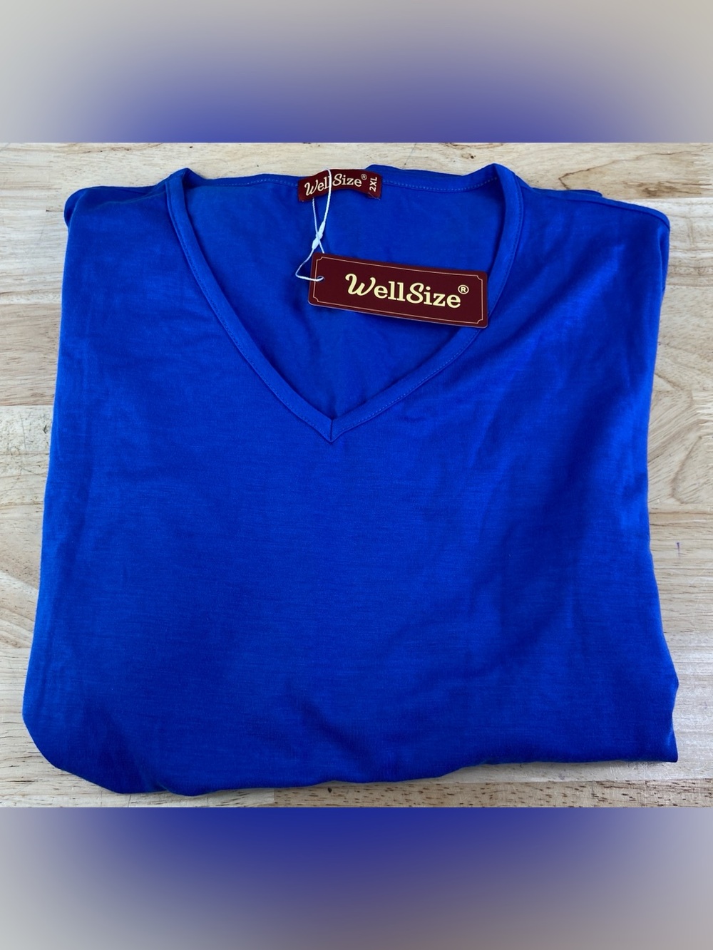 V-Neck Short Sleeve Blue Shirt, Women’s 2XL - Brand New